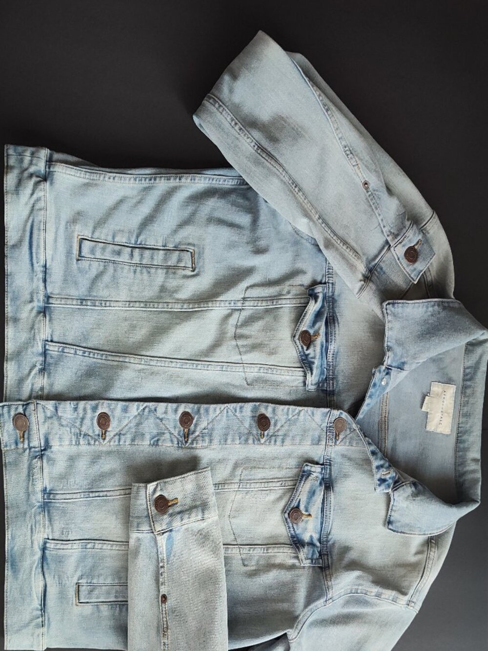 Aeropostale Men's Denim Jean Trucker Jacket Light Wash Size Large L Button Front